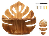 Palm Leaf Shaped Wall Shelves, Space Saving Double Layer Layout, Spacious Stable Display Surface, V1366-AZ2-W-15471