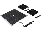 12W 12V Solar Panel Powered Fan Efficient Energy Conversion Solar Panel Dual Fan Kit V1294-YM0706-3111230187511