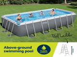 Bestway Swimming Pool Steel Frame Pool Set w/ Filter Pump Ladder Cover 488x244cm BW-POOL-SQ-488-56672