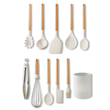 10pcs Silicone Kitchen Utensil Set with Holder Non Stick Heat Resistance Cooking Spatula Spoon Set V1294-YM0901-3118230351511