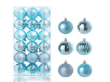 36Pcs Xmas Ball Electroplating Ornaments-Lake Blue V1263-JX-758