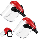 2 Pcs Safety Face Shield Mask Full Impact Clear with Crown for Grinding Cutting Weed Moving V1259-DP01-A-1168