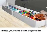Kingston Slumber Trundle Under Bed Storage Drawers, 2 Pieces, White V219-BEDSBBKSTDWA