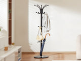 Freestanding Coat Rack, Metal Coats Rack Stand with Umbrella Holder, Stable Marble Base & 14 Hooks, V952-YMJDSJJSSCP01JCLY001V0