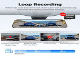 12" Black Rear View Mirror Dash Cam with 4K Front and 1080P Rear, GPS, WiFi6 V178-59107