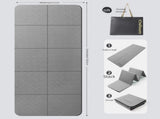 Grey Foldable Yoga Mat - Portable Thick Non-Slip Fitness Exercise Mat for Home Gym and Travel V888-ELOSUNG51125
