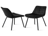 Artiss 2x Dining Chairs Velvet Tufted Kitchen Lounge Cafe Accent Chair Black DINC-K-799-BKX2