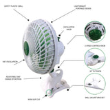 Hydro Axis Oscillating Clip Fan 225mm - Grow Room Hydroponic Tent Ventilation V238-SUPDZ-40207717761104