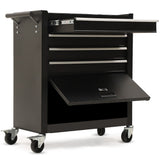 Bullet Pro 4 Drawer Tool Box Cabinet Trolley Storage, with 1-Door Toolbox Garage Organiser Set, V219-TOLCABBU15KA