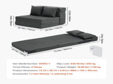 Folding Sofa Bed, 3-in-1 Foldable Couch Bed with 2 Pillows and Washable Cover, 25D High Density V952-ZDSFDDZSFSINLMIP6V0
