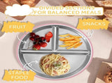 5-Piece Set - Children's Plate - Baby Plate in Stainless Steel - BPA-Free - Non-Slip - Unbreakable V1188-MS-313-0345