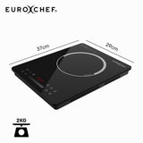 EUROCHEF Induction Benchtop Cooktop, 2000W, 9 Heat Levels, Fast Electric Portable Cooker, Touch V219-COKICTEC25PA