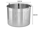 SOGA 2X 98L 18/10 Stainless Steel Perforated Stockpot Basket Pasta Strainer with Handle PASTAINSERT3906X2
