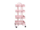 Levede 4 Tiers Kitchen Trolley Cart Pink HO0576-4-PK_NZ