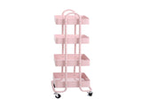 Levede 4 Tiers Kitchen Trolley Cart Pink HO0576-4-PK