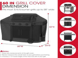 Grill Cover 60 Inch, Heavy Duty Waterproof Gas Grill Cover for Outside, Fade Resistant Outdoor V1258-DP02-C-140