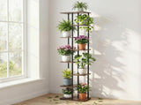 Artiss 8 Tiers Plant Stand Metal Flower Pots Shelf Indoor Outdoor Garden Home PS-8T-WOOD-DW