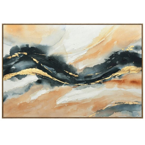 120X80cm Riptide Reverie Dark Wood Framed Hand Painted Canvas Wall Art V411-SOK-HMTWF-14378W