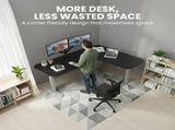 FORTIA Corner Standing Desk, 160x140cm, 72-118cm Sit to Stand Up Electric Height Adjustable, Black V219-ADKCORFOR1BKSA