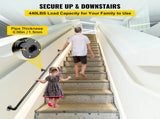 Pipe Stair Handrail, 9FT Staircase Handrail, 440LBS Load Capacity Carbon Steel Pipe Handrail, V952-TZBGSLTFSGYG9VDEUV0