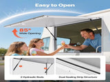 Concession Window 188x102cm, Aluminum Alloy Frame Service Window for Food Truck, Up to 85 Degrees V952-FWCK7440YC0YW73KQ001V0