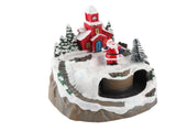 Xmas Music Box Resin Rotating Light Up Train Musical Box Tabletop Ornament for Holiday Home Decor V1294-YM0901-240626FB08-1