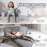Baby Chair Foldable 2-in-1 Comfy Baby Lounger Couch Kids Sofa Grey V952-ETSF6354652INYQ5DV0