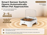 Grey and White Smart Infrared Motion Sensor Automatic Pet Feeder - 700ml Timed Auto Open Lid Food V888-ELOSUNG55266-1