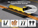 Cable Protector Ramp, 9,979 kg/axle Capacity, 2 Channel Heavy Duty Rubber Cord Hose Wire Cover, 55 x V952-SKCDLBHPD2CXPE7OK001V0