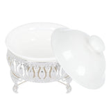 Metallic Tea Warmer with Ceramic Pot Design Safe V1369-AZ3-W-18179