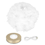 Feather Table Lamp USB Type C 5V Touch Control Stepless Dimming LED Table Lamp for Bedroom Cafe V1294-YM0703-3119230061411