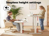 Artiss Criss Cross Chair with Wheels & Adjustable Armrests and Electric Standing Desk 140cm with HASD-ET156E-2018-BG