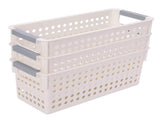 16x Premium Plastic Storage Baskets Bulk w/ Grip Handles 39.5*20.5*19.5cm V563-PS3920-1BOX
