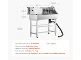 86.4 cm Stainless Steel Dog Washing Station, Pet Grooming Tub with Hot & Cold Faucet, Showerhead, V952-BXGCWYG34CJY8SX20V0