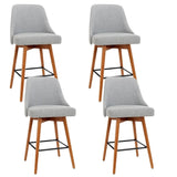 Artiss 4x Bar Stools Swivel Seat Wooden Grey BA-TW-8125-LI-GYX4