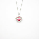 Gift Box - Love Heart White Gold Aroma Necklace Purify Oil Blend V760-GBAJ - 40