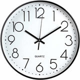 12 Inch Modern Wall Clock, Battery Operated Silent Quartz Kitchen Clock ROund Easy To Read For V1188-MS-227-0610