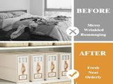 CARLA HOME Bed Sheet Organizer Set of 8 with Handle & Window for Covers, Pillowcases, Blankets, LSB-36350