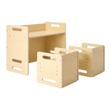 VEVOR Weaning Table and Chair Set Montessori Toddler Desk with 2 Chairs Wood V952-ETDNZY265201MXF9VV0