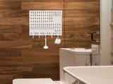 1Set White Pegboard Wall Organizer for Home with Hooks Tray Sturdy PP Material No Drilling V1370-AZ4-08995