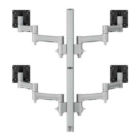 Atdec AWMS-4-4675 Quad 460mm Monitor Arms on 750mm Post. 12kg Flat Screens, 10kg Curved Screens, 13AWMS-4-4675-G-S