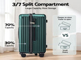 Wanderlite 28" Trunk Luggage Suitcase Travel 5 Wheels Type-C Port TSA Green LUG-ABS-TRUK-28-GN