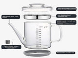 Heat-Resistant Glass Oil Dispenser with Stainless Steel Strainer V1263-JX-3434