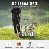 VEVOR Beach Fishing Cart, 136 kg Load Capacity, Fish and Marine Cart with Two 330 mm Big Wheels PU V952-LLKYJC13YC0073FBMV0