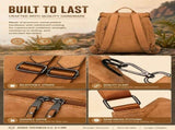 Two-Tone Coffee Textured Women Retro Backpack Multi Functional Large Capacity Bag V1221-XM-LB638-GM49