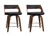Artiss 2x Bar Stools Swivel Leather Chair 76cm BA-TW-8569-H76-BKX2-AB