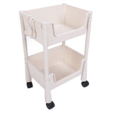 Mobile Utility Cart On Wheels Compact Movable Storage Book Shelves Trolley Rack Cart Organizer 2 V1294-YM0901-3117240283011