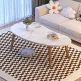 SOGA 2X 80x40cm White Stone Pattern Living Room Nordic Coffee Table Modern Style TABLETEA12X2