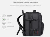 Black Expandable Business Travel Backpack with USB Charging Port - Water-Resistant Laptop Bag for V888-ELOSUNG32801