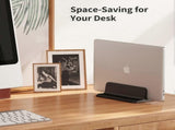 Vertical Aluminum Laptop Stand, Adjustable Desk Holder, Black V1263-JX-5156